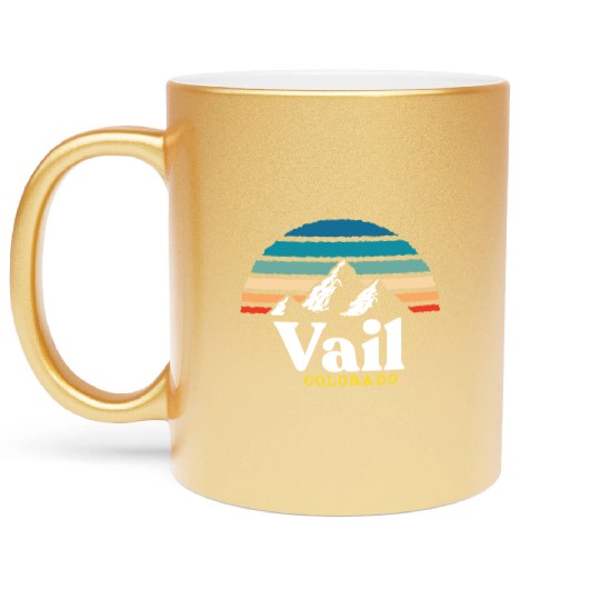 Vail Colorado Usa Ski Resort 1980S Retro Gift Metallic Mugs