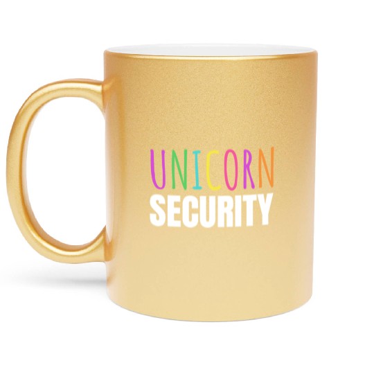 Unicorn Security Birthday Party Metallic Mugs