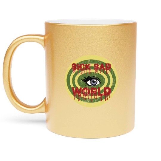 Daria Sick Sad World Drippy Text Eye Logo Metallic Mugs