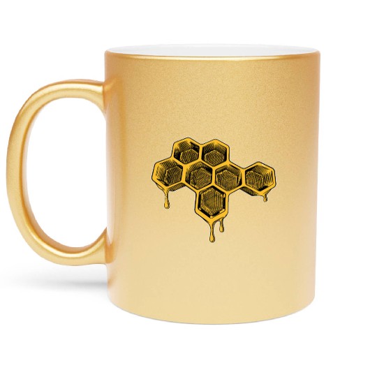 Bee and Honey Nature Lover - Honeycomb Beekeeper Metallic Mugs