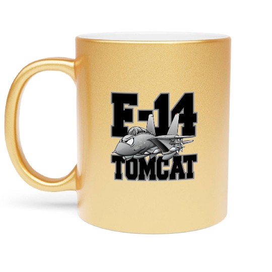 F-14 Tomcat Military Fighter Jet Aircraft Cartoon Metallic Mugs