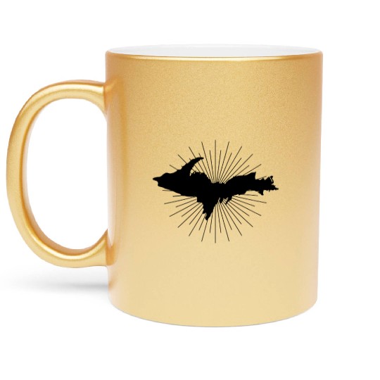 Upper Peninsula Of Michigan Metallic Mugs