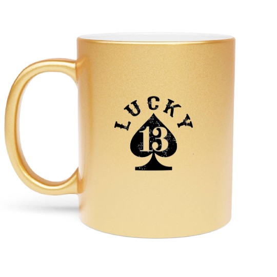 Lucky 13 Spade Metallic Mugs
