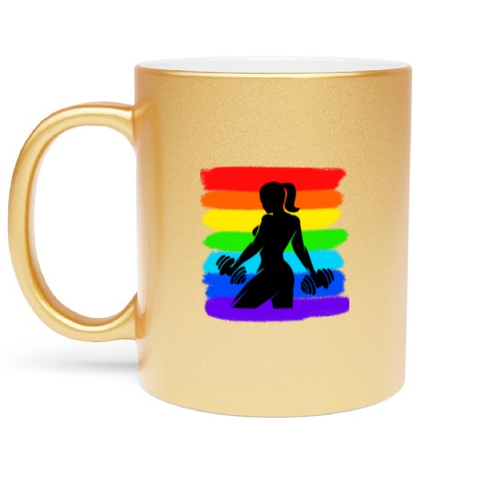 Fitness - Gym - Workout - Woman - Colorful Metallic Mugs