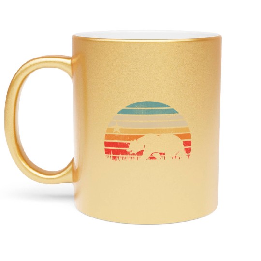 California Bear Retro Vintage Sunset Metallic Mugs