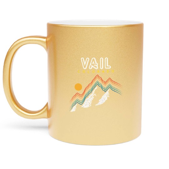 Vail Colorado Usa Ski Resort 1980S Retro Metallic Mugs