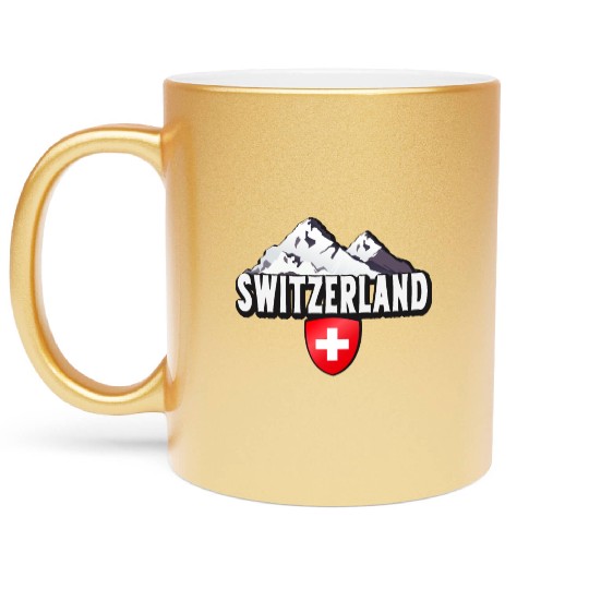 Switzerland Home Mountains Swiss Metallic Mugs