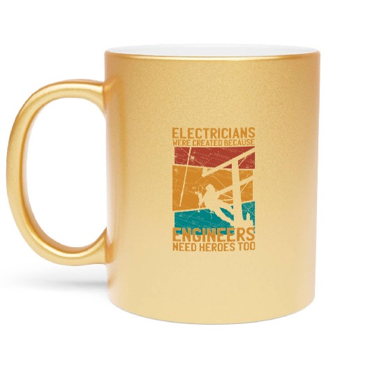 Vintage Lineman Electrician Funny Quotes Metallic Mugs