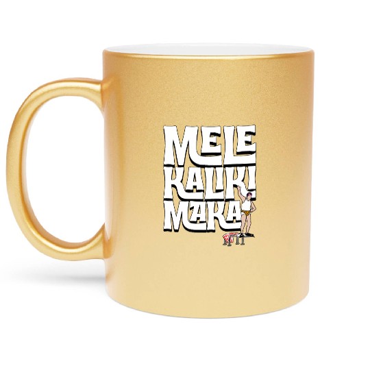Mele Kalikimaka Cousin Eddie at the Swimming Pool Metallic Mugs