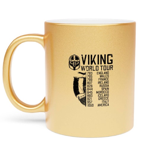 Viking World Tour Norse Mythology Gift Historical Metallic Mugs