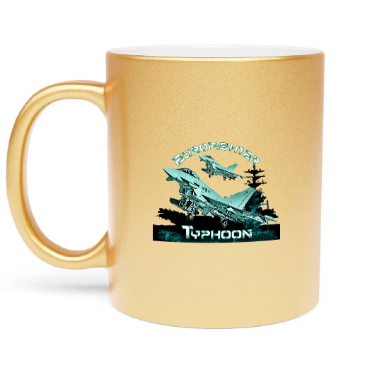 Eurofighter Typhoon fighter jet Metallic Mugs