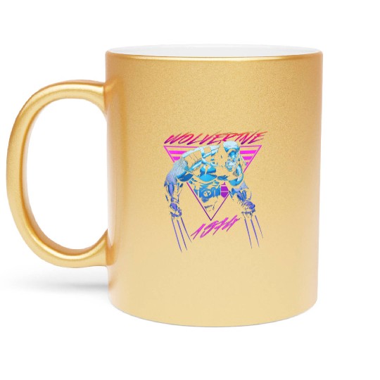 M-a-r-v-e-l W-o-l-verine Neon Retro Logan Graphic Metallic Mugs