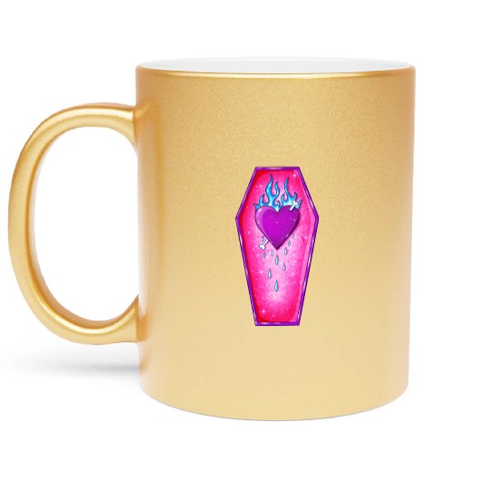 Pastel Goth Love Coffin Heart Metallic Mugs