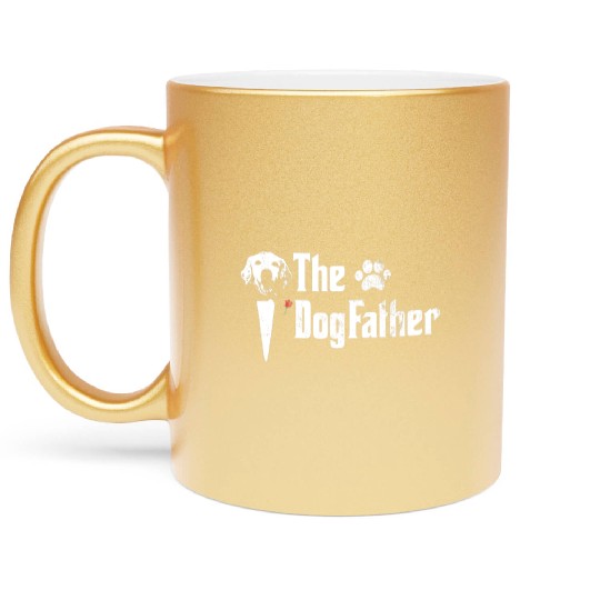 Mens The Dogfather Golden Retriever Dog Dad Father Metallic Mugs