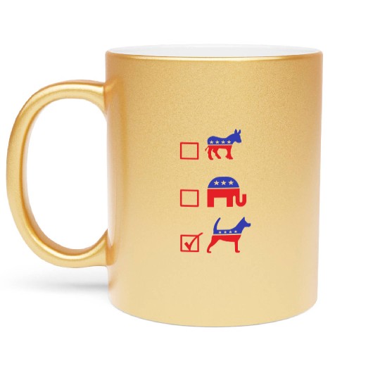 Republican Dog Voting Ballot Paper Democrat Metallic Mugs