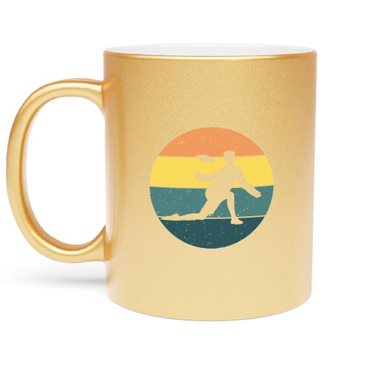 Vintage retro Ultimate Frisbee Game Disc Sports Metallic Mugs