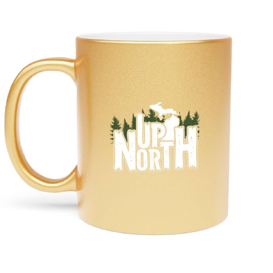 Up North In Michigan Gift Metallic Mugs