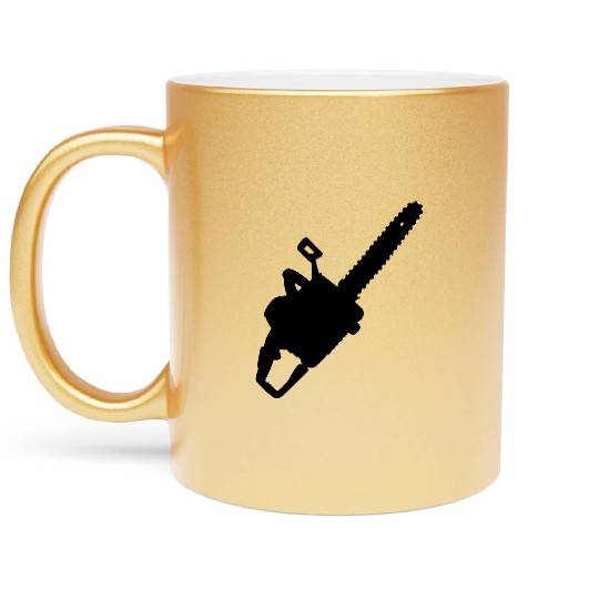 Chainsaw for carpenter or woodworker Metallic Mugs