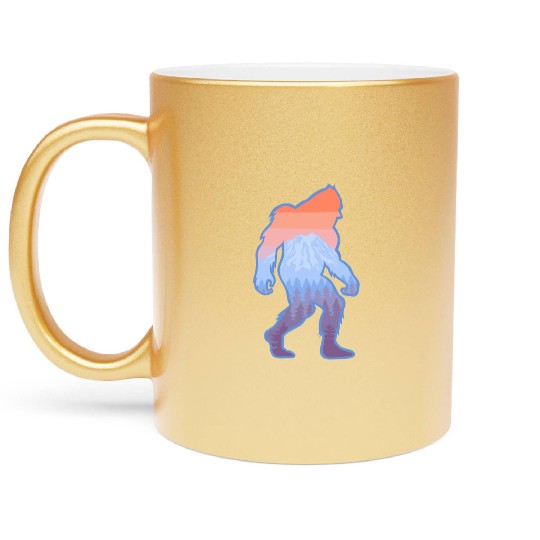 Mt Rainier Bigfoot Sasquatch Metallic Mugs