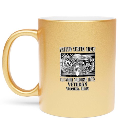 1 509th Airborne BCT Veteran Back Design Metallic Mugs