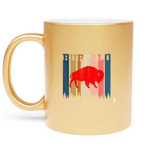 Vintage Retro Bills Fan Mafia Gift For Buffalo Fan Metallic Mugs