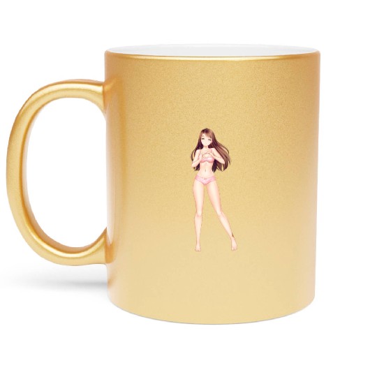 hen Manga Anime Waifu japanese sexy Girl Ahegao Metallic Mugs
