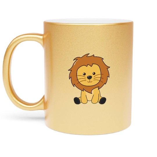 Lion Cute Animals For Kids Lion King Metallic Mugs