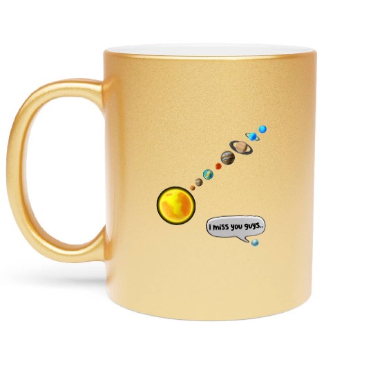 Funny Pluto and Solar System Space Science Gift Metallic Mugs