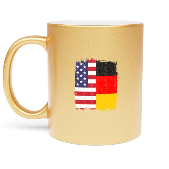 German American US Flag Germany Metallic Mugs