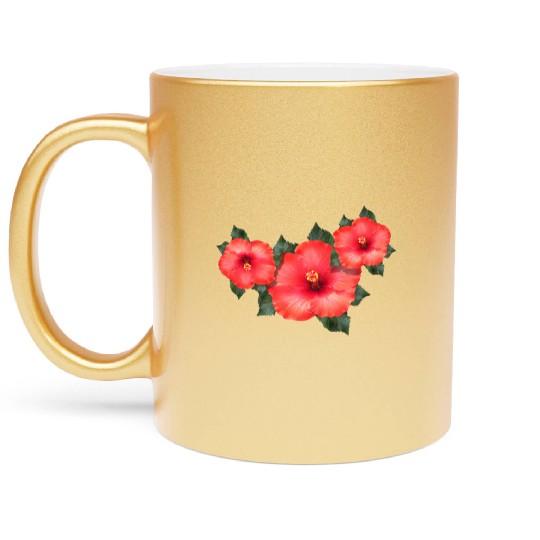 Hibiscus Metallic Mugs