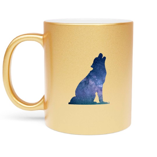 Galaxy Wolf Metallic Mugs