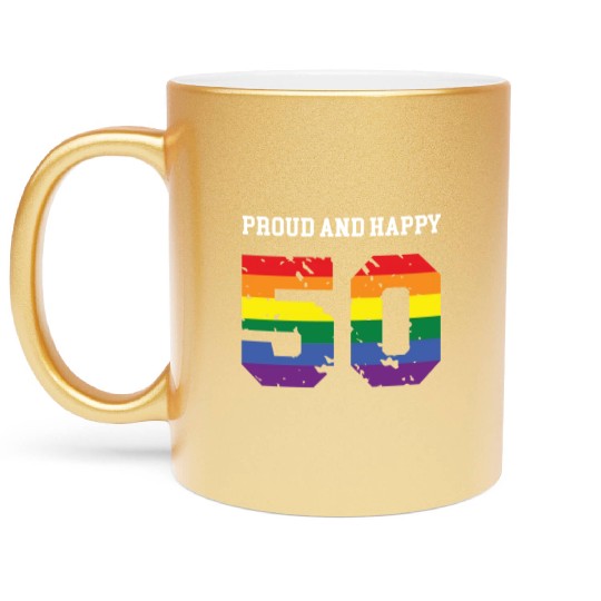 50th Birthday 50 BDay Birthdaygift LGBTQ Gays Gift Metallic Mugs