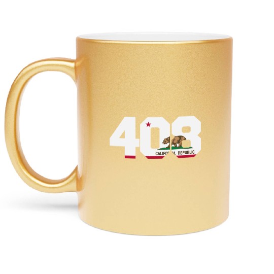 Area Code 408 San Jose California Metallic Mugs