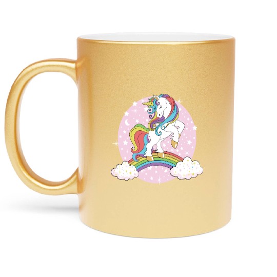 Unicorn rainbow Metallic Mugs