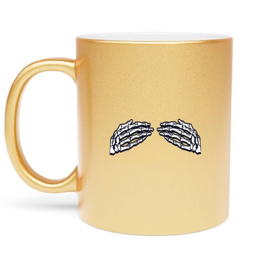Women's Skeleton Hands Breasts Metallic Mugs