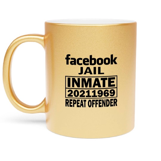 Facebook Jail Black Metallic Mugs