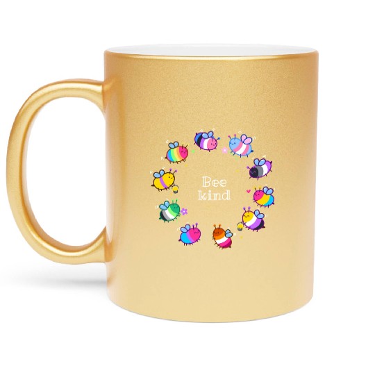 Bee kind LGBTQ+ Pride Metallic Mugs