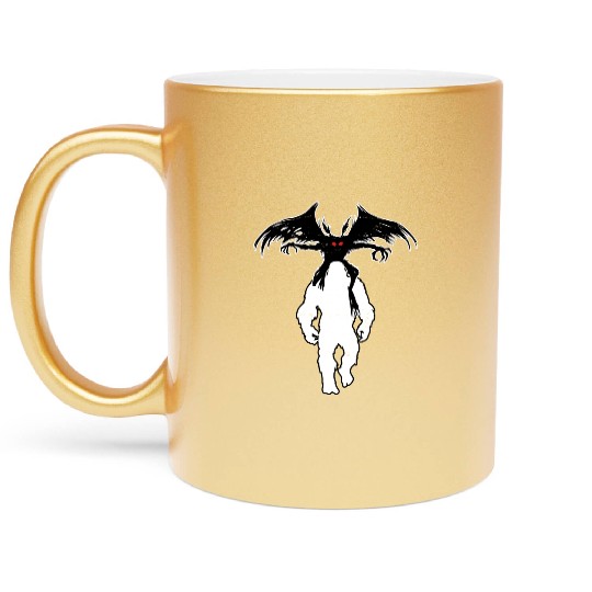 Bigfoot Riding Mothman - Funny Sasquatch Myth Metallic Mugs