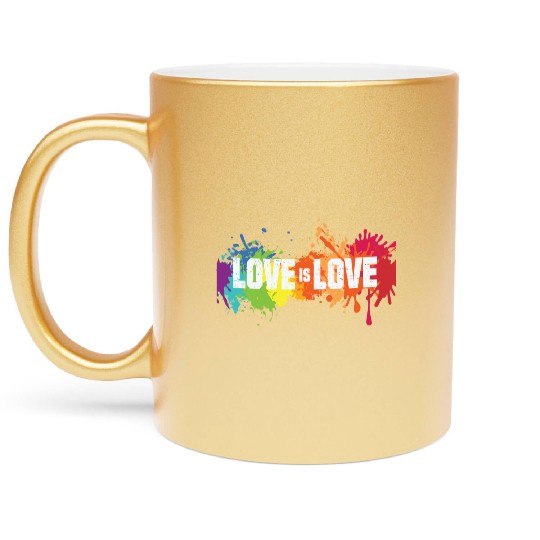 Love is love LGBTQ gay pride Metallic Mugs