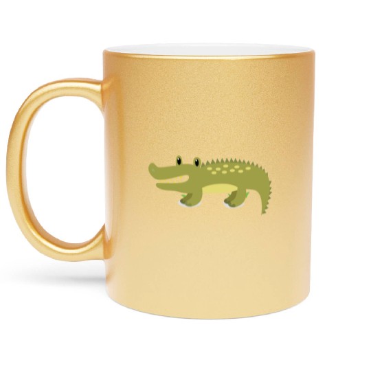 Funny Cool Cute Crocodile Alligator Reptile Metallic Mugs