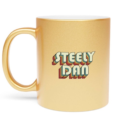 Steely Dan | Unique Retro Faded-Style Typography Metallic Mugs