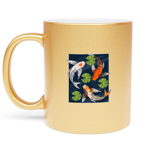 Koi Fish Lover Asian Japanese Carp Water Pond Anim Metallic Mugs