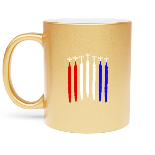 V-22 Osprey Helicopter Red White Blue Contrails Metallic Mugs