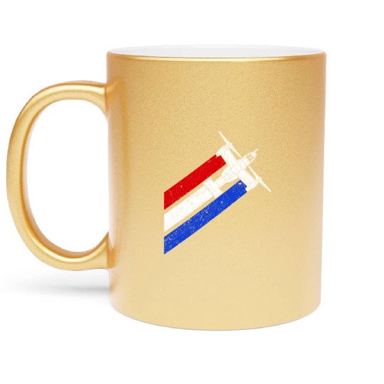 V-22 Osprey Helicopter Red White Blue Contrails Metallic Mugs