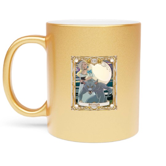 Strength Tarot Card, Major Arcana Anime Vampire Metallic Mugs