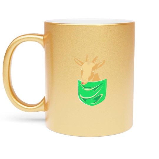 Goat In A Pocket Metallic Mugs
