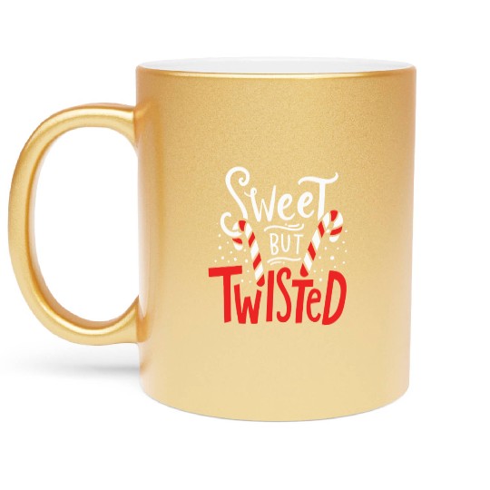 Sweet But Twisted Funny Christmas Candy Lollipop C Metallic Mugs