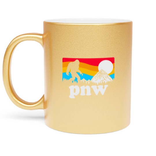PNW Pacific Northwest Bigfoot Metallic Mugs