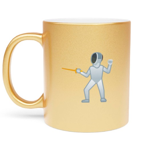 Person Fencing Fencer Gift Metallic Mugs