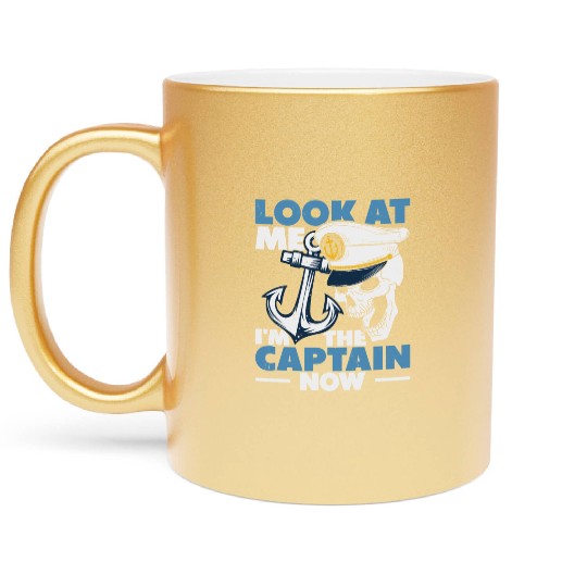 Captain Boat Lovers Fishermen Sailing Boating Metallic Mugs